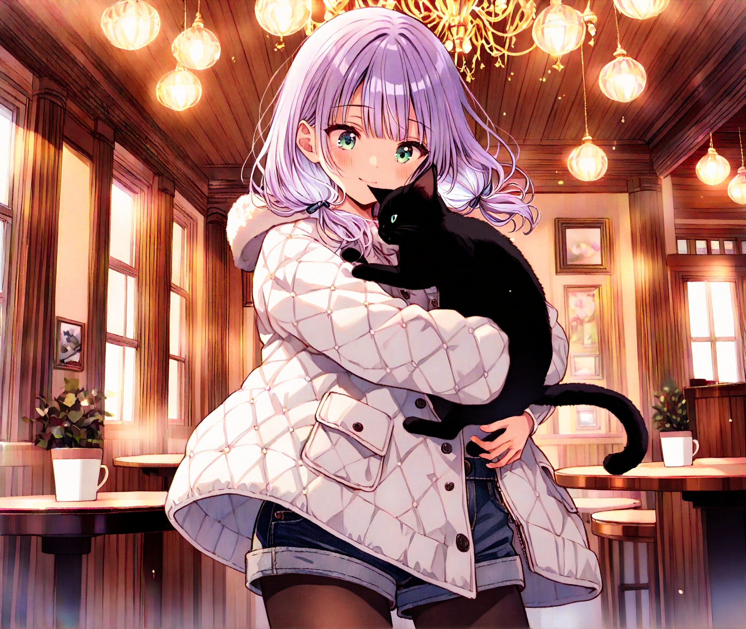 猫カフェにて | の人気AIイラスト・グラビア