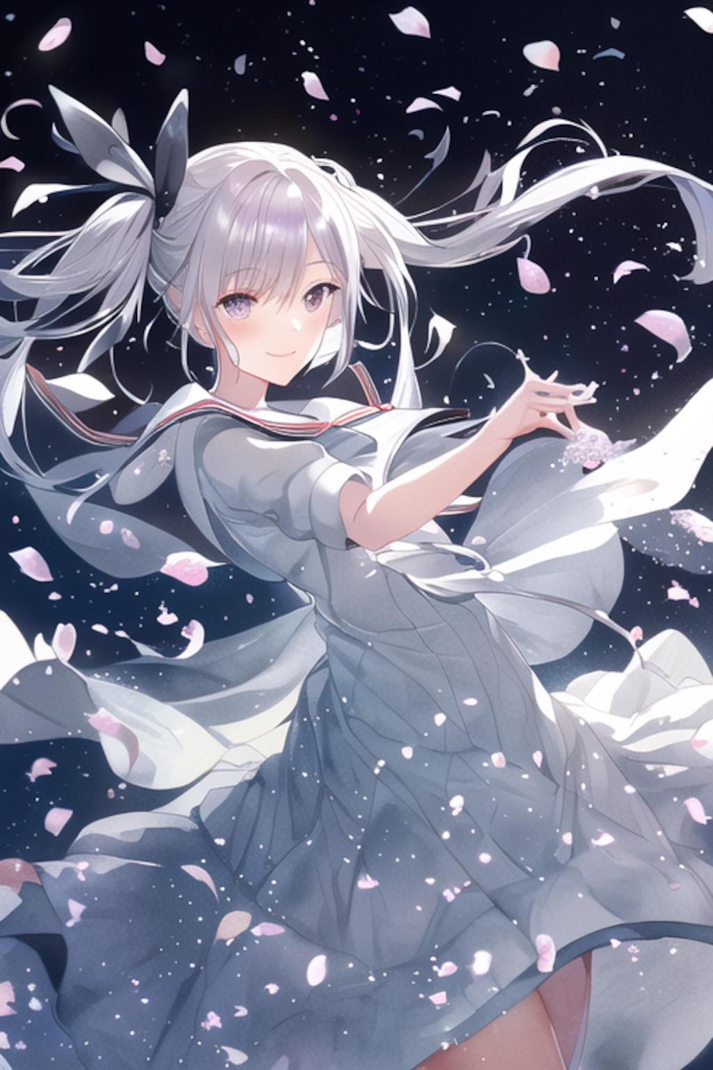 銀髪ツインテール