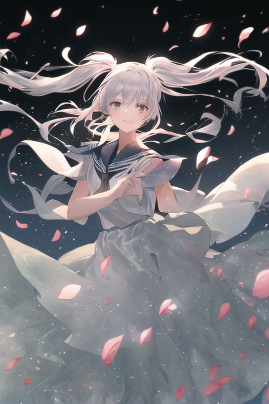 銀髪ツインテール