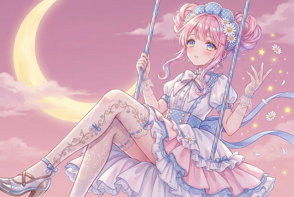 月影に寄り添う桃色の乙女