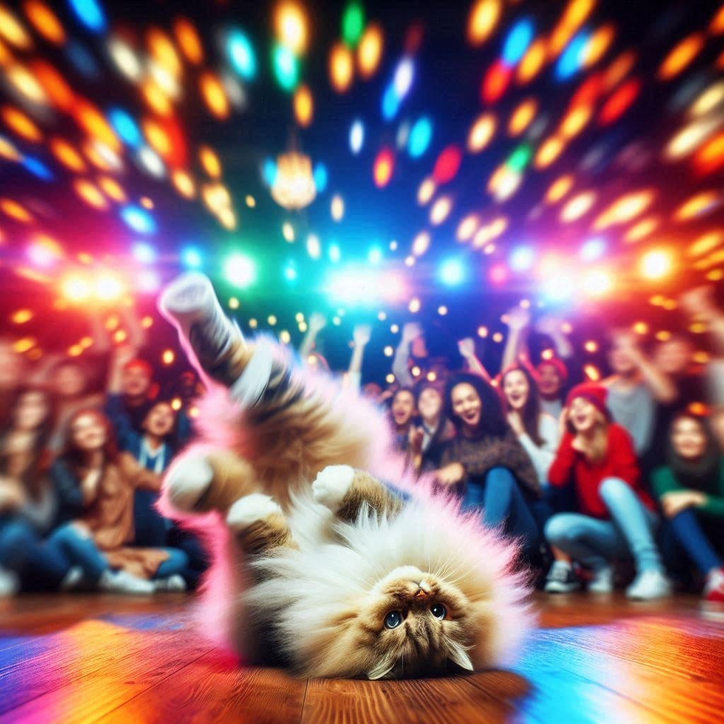 ブレイクダンス猫とエフェクト