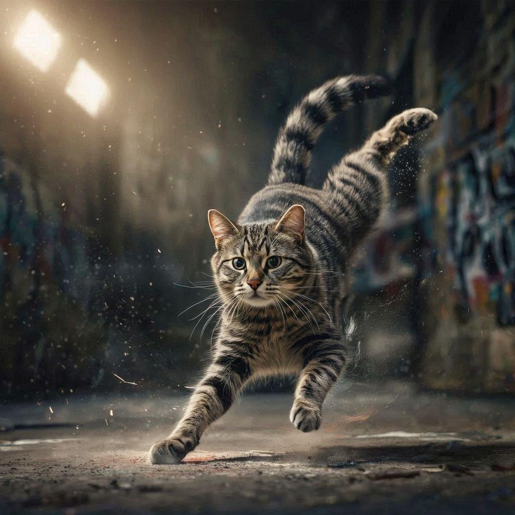 ブレイクダンス猫とエフェクト