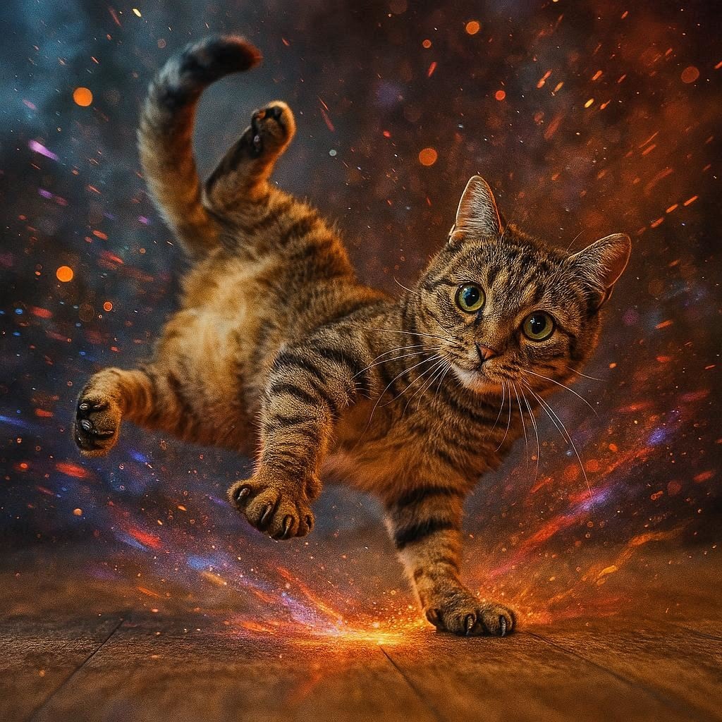 ブレイクダンス猫とエフェクト