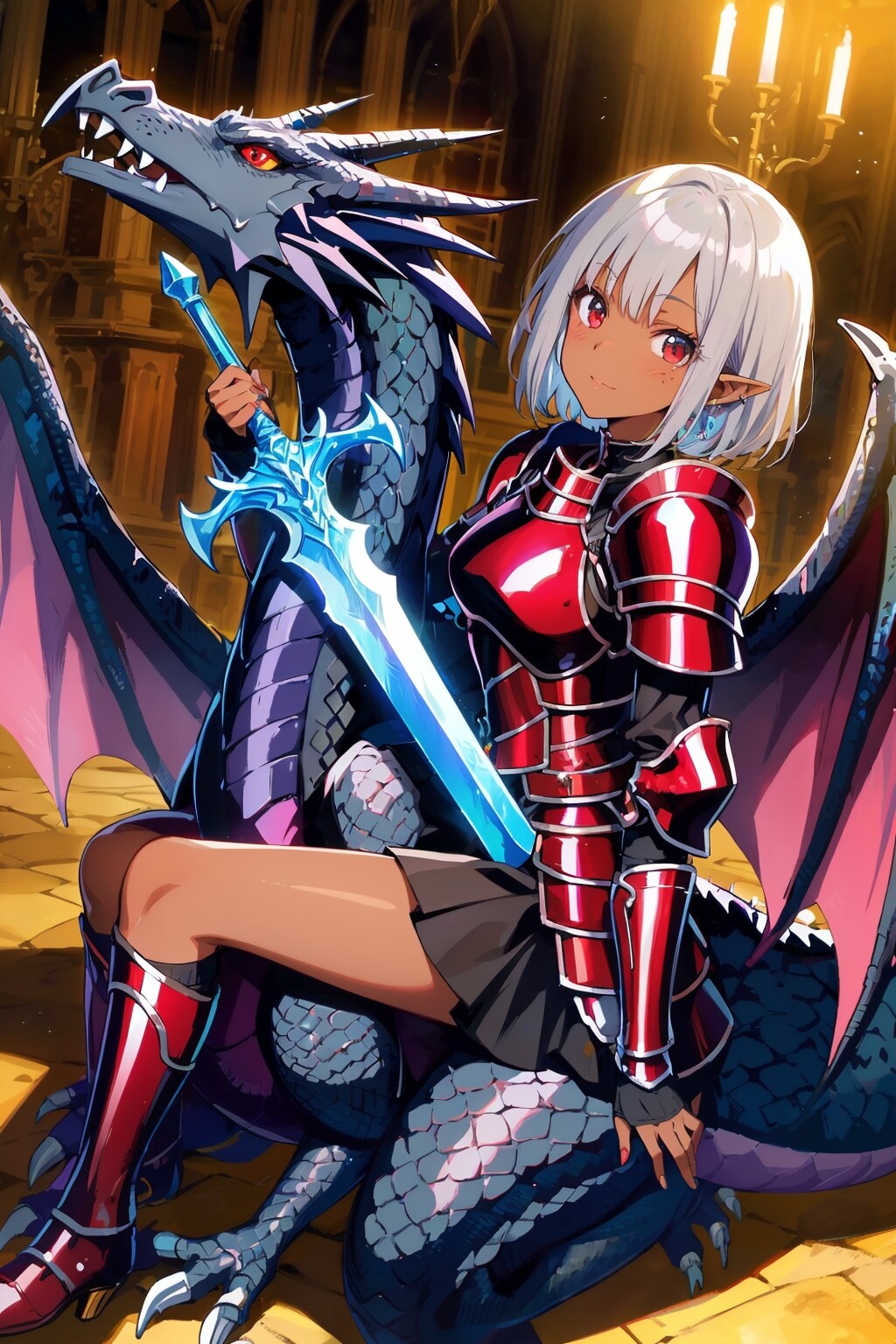 ドラゴンとダークエルフ | の人気AIイラスト・グラビア