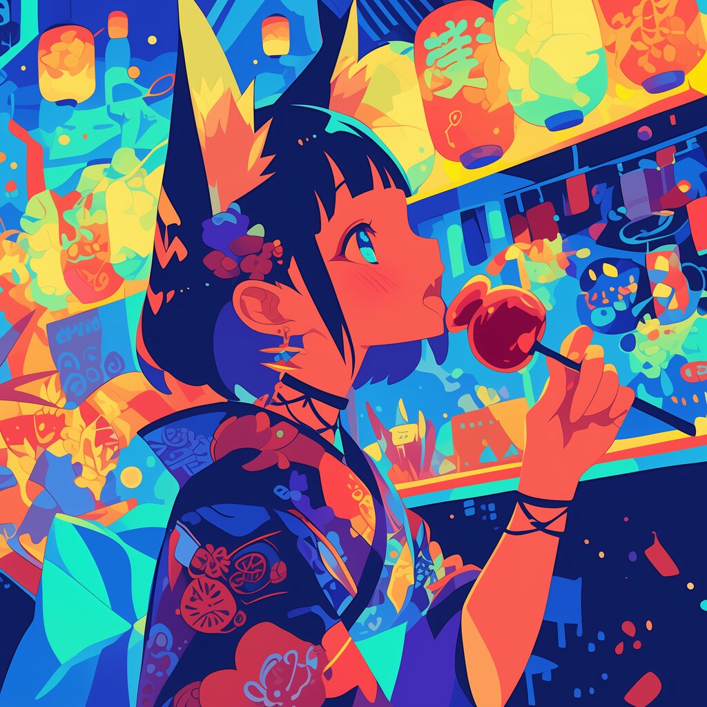 りんご飴と夏祭り