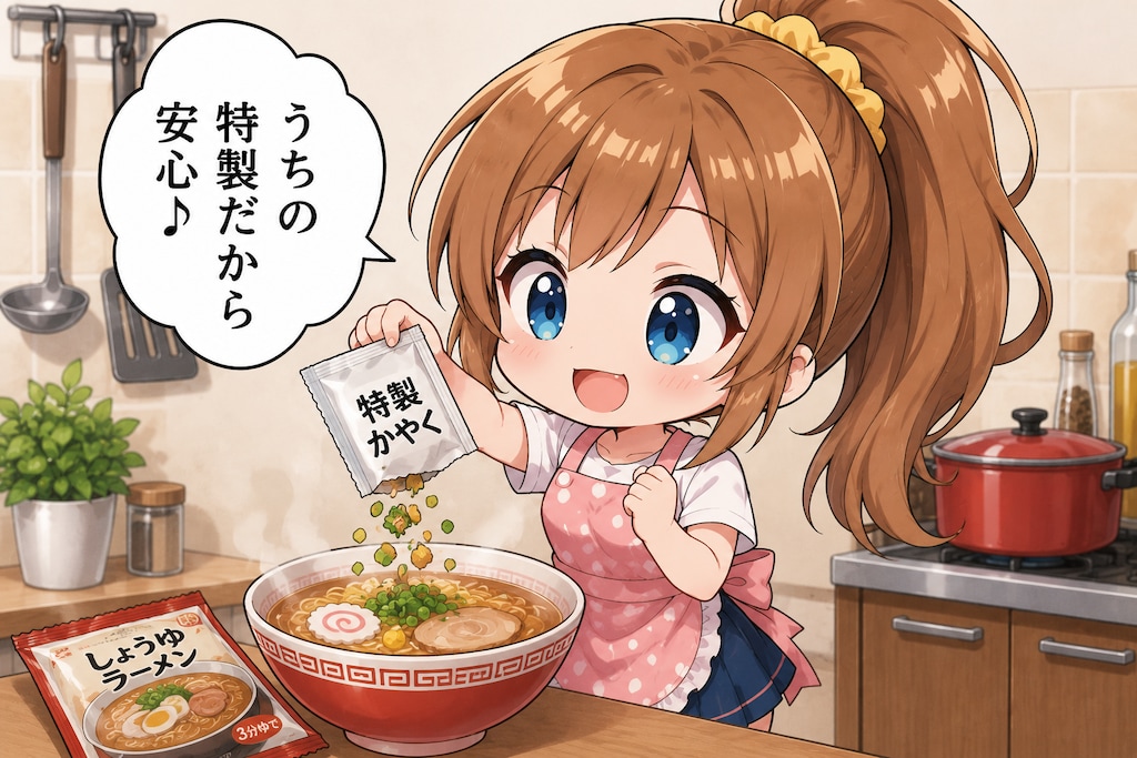 【4コマ】ラーメンのつくりかた ～特製かやく編～