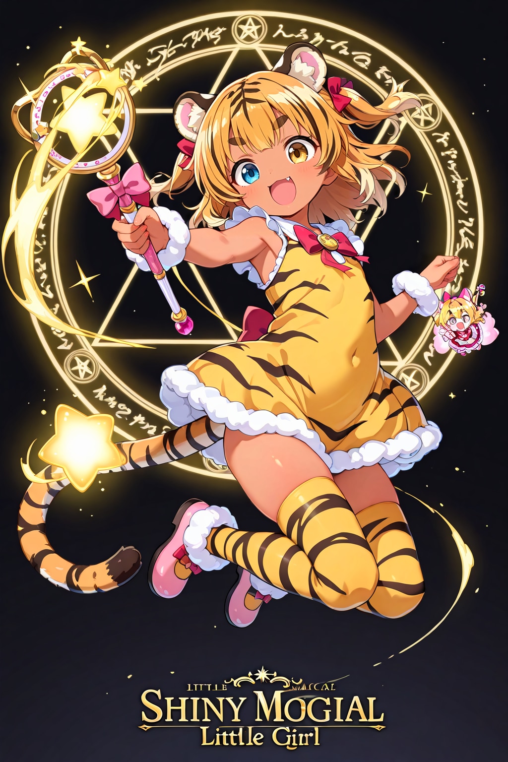 黒と黄のケモミミ魔法少女