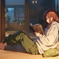 秋の夜長の読書 2枚目