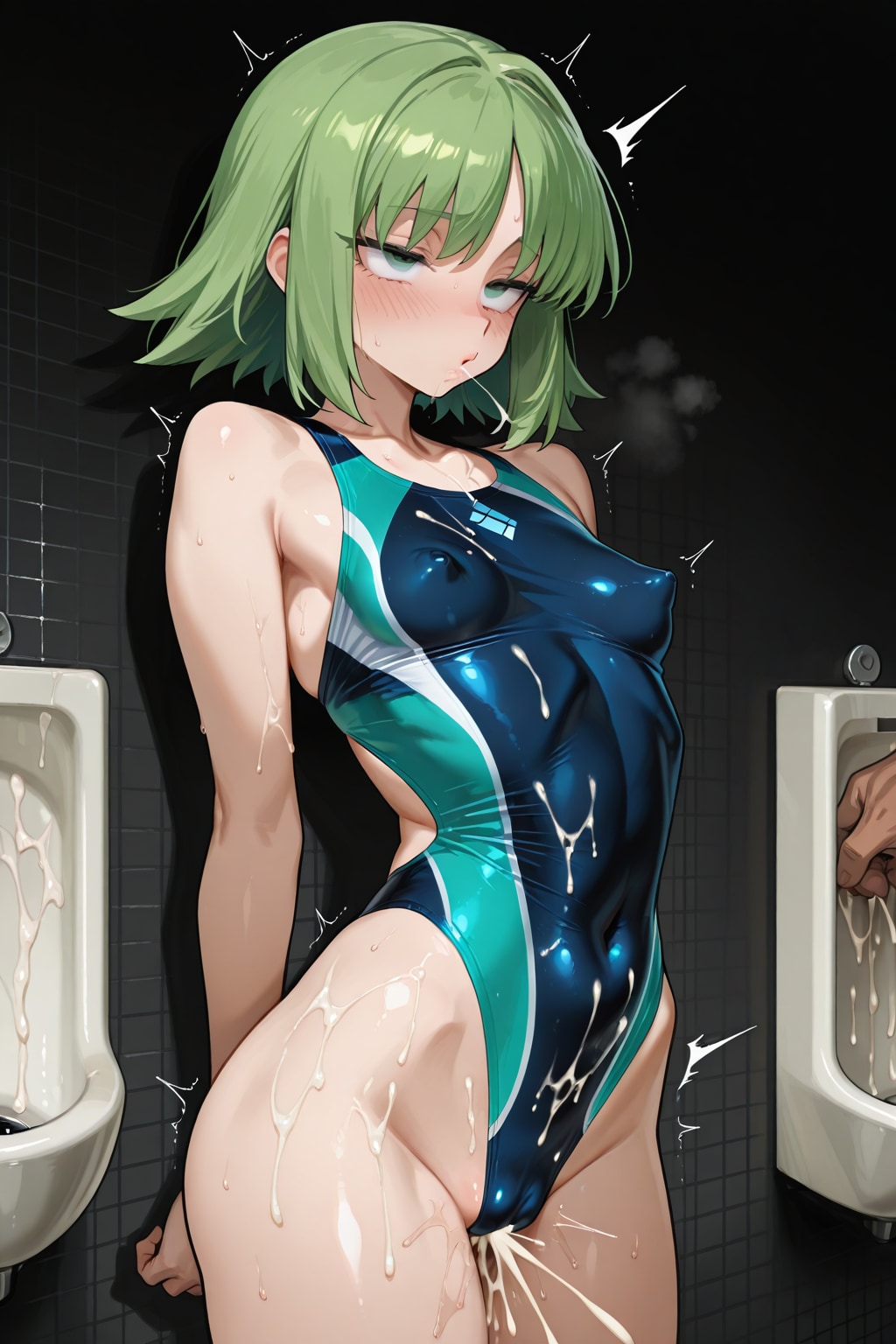 淫らに調教された競泳水着の少女
