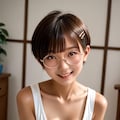 薄着の丸メガネ少女 2枚目