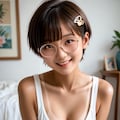 薄着の丸メガネ少女 4枚目