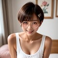 薄着の丸メガネ少女 3枚目