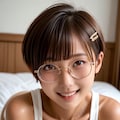 薄着の丸メガネ少女 10枚目