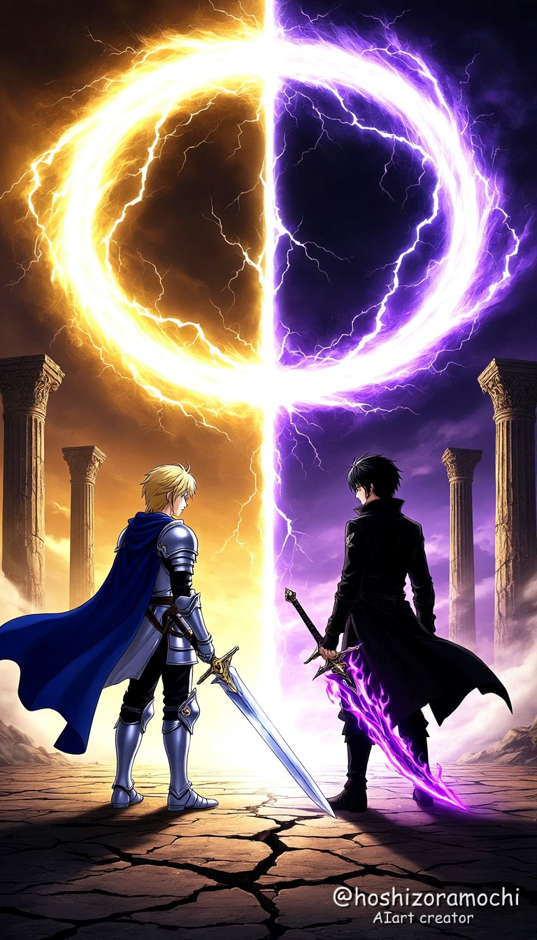 双剣に宿る光と闇の契約 - The pact of light and darkness that resides in the twin swords | の人気AIイラスト・グラビア