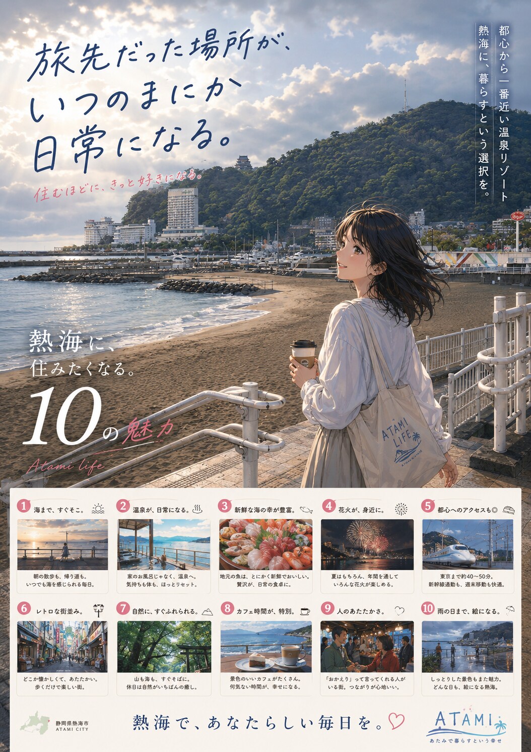 旅先だった場所が、いつのまにか日常になる。― 熱海に、住みたくなる。 | の人気AIイラスト・グラビア