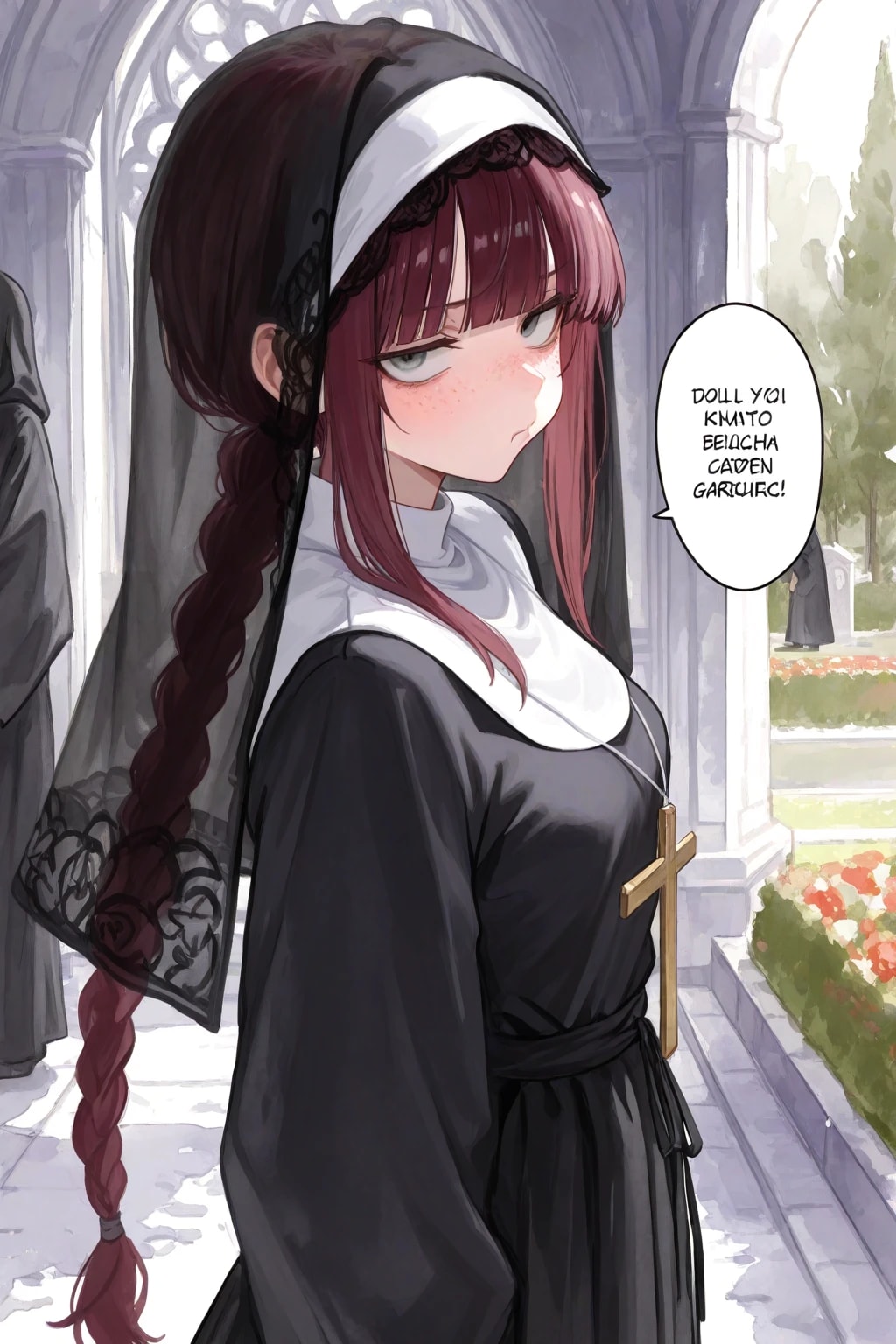 ちょっと何を言っているか分からない赤毛そばかすシスター | の人気AIイラスト・グラビア