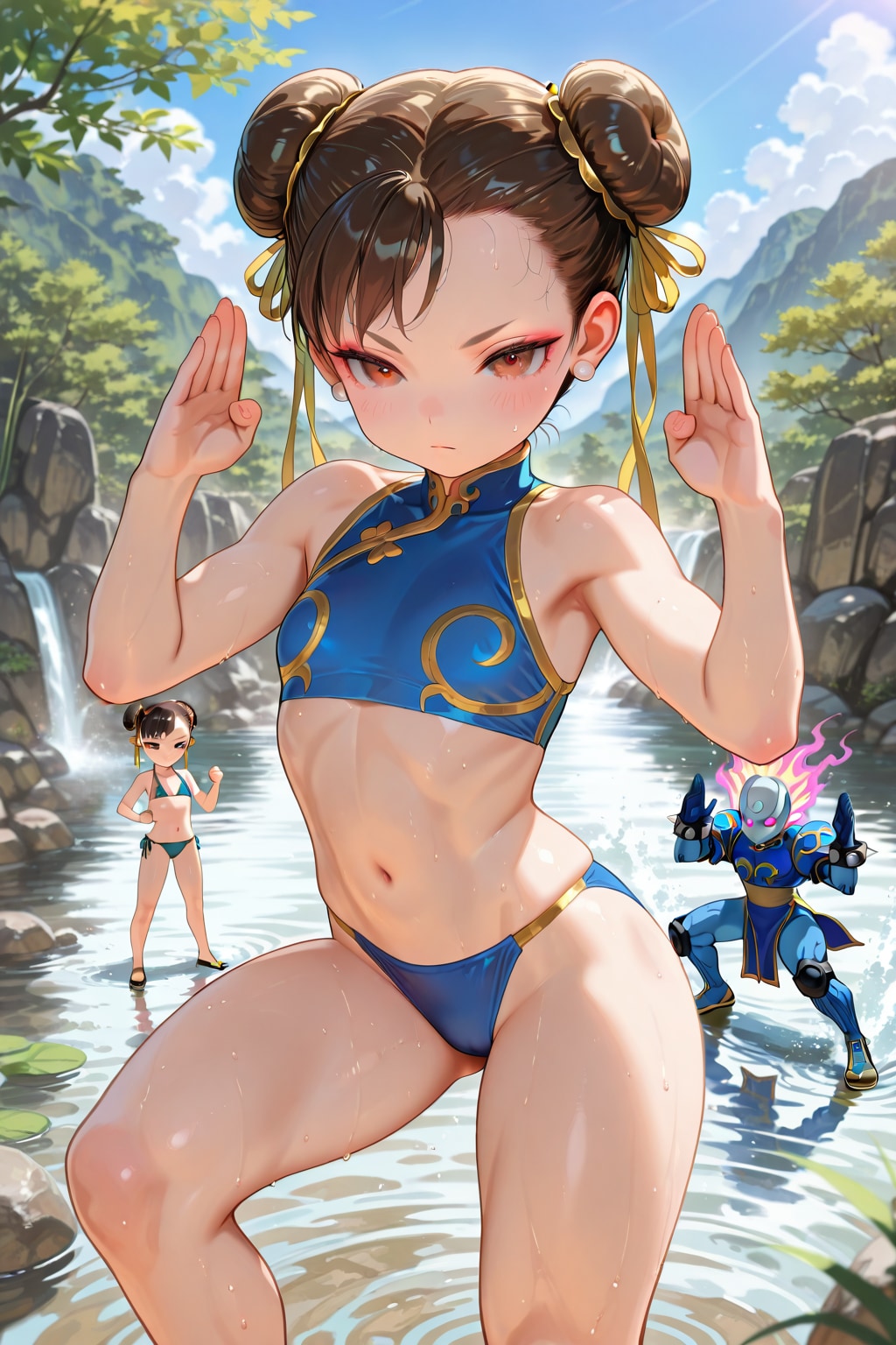 ロリ春麗　川で特訓