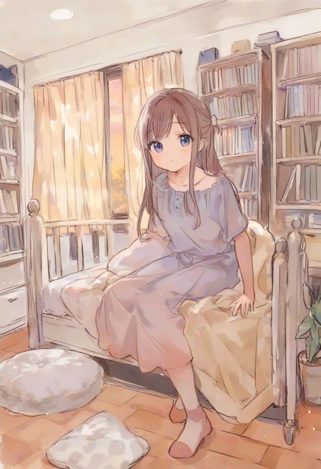 少女の部屋(水彩タッチ)(185)