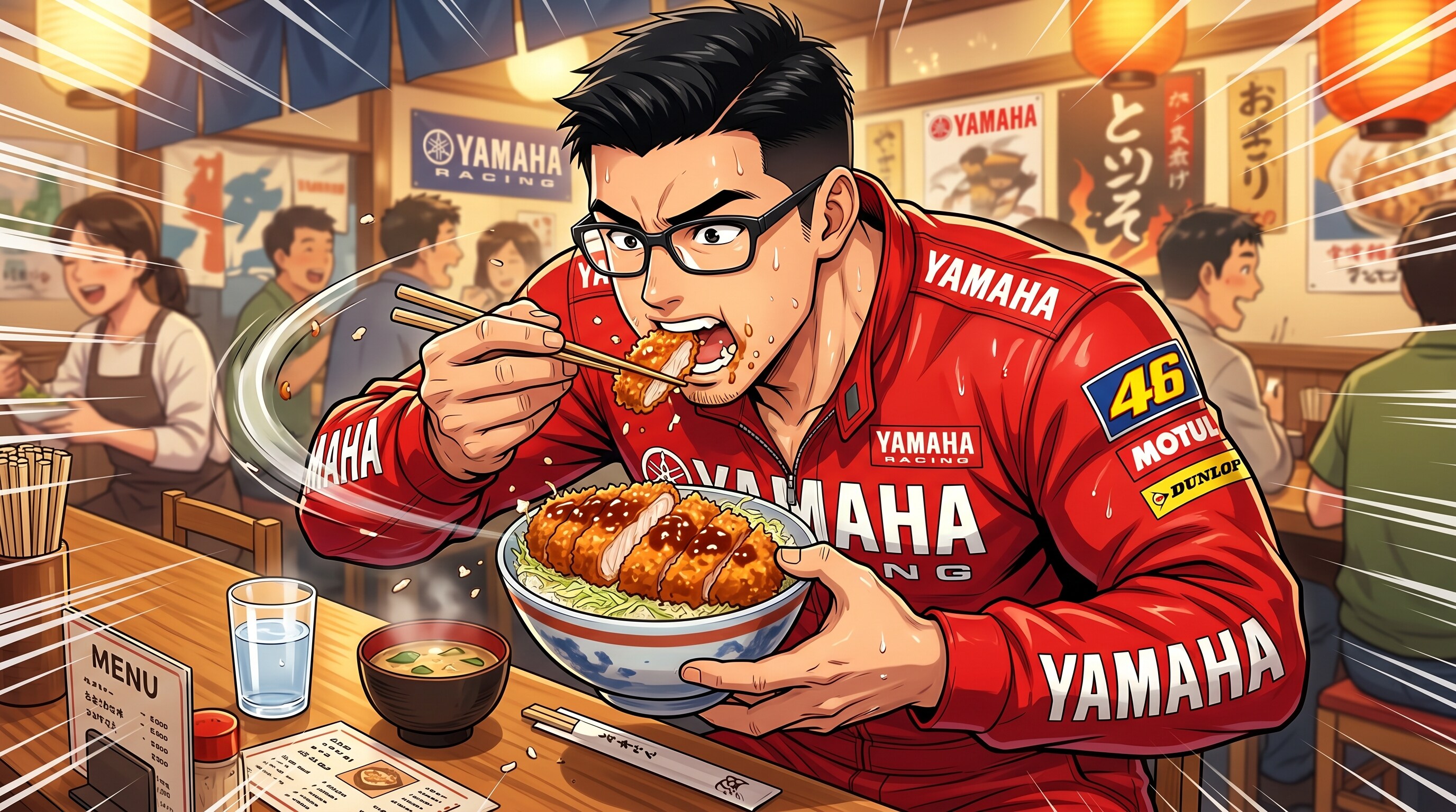 すごい勢いでソースカツ丼食べるみきもとさん | の人気AIイラスト・グラビア