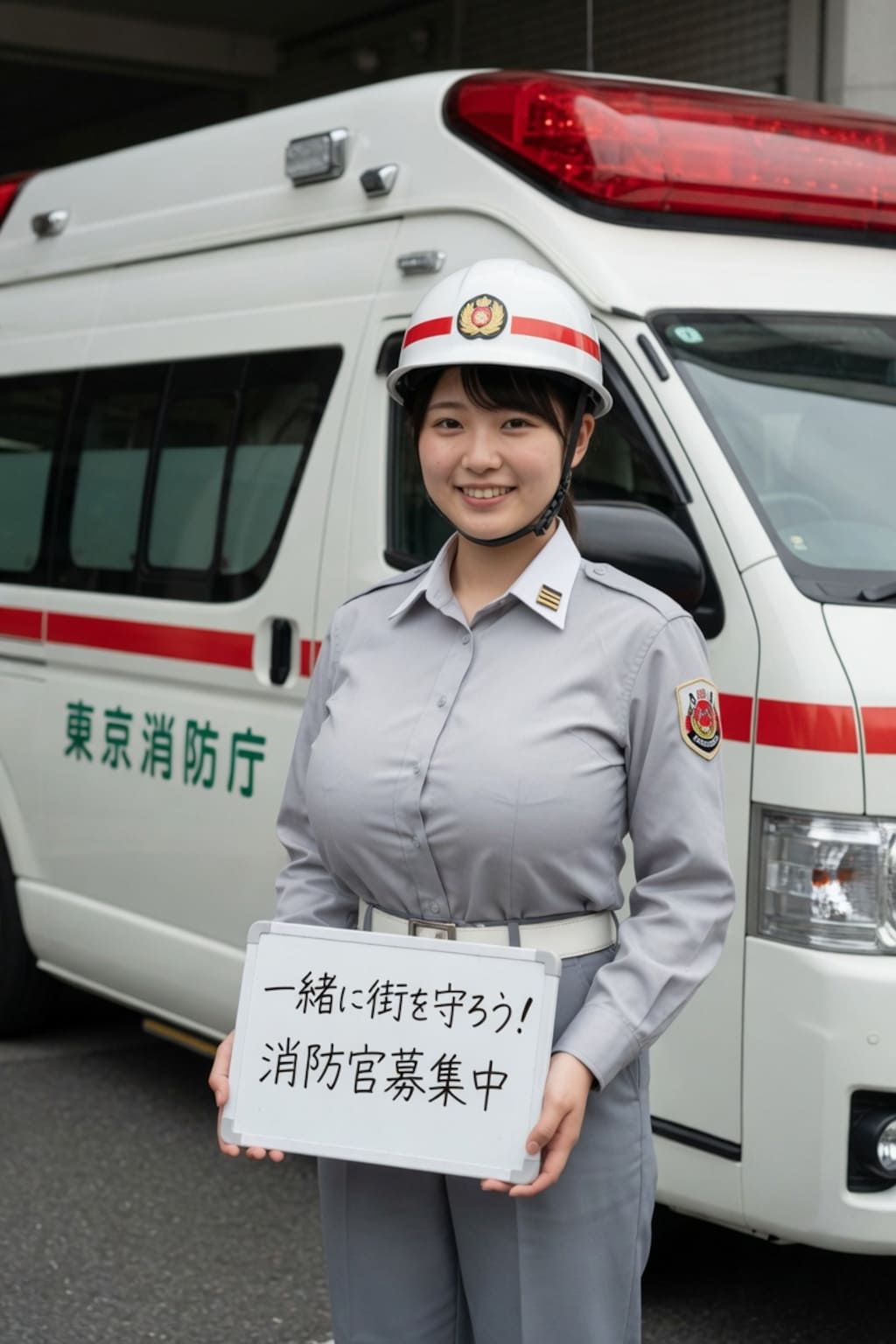 １４日の女性救急隊員