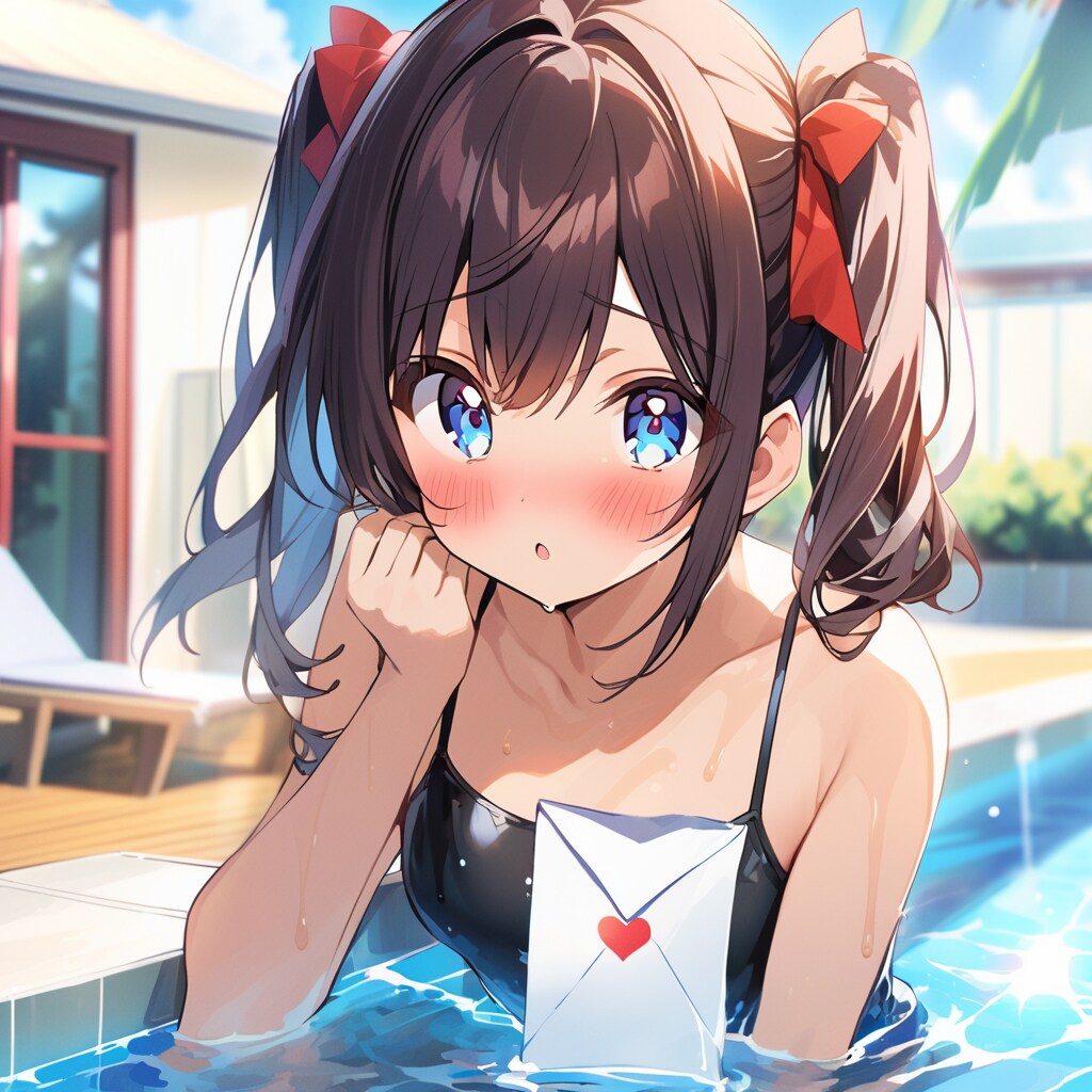 プールから告白する少女