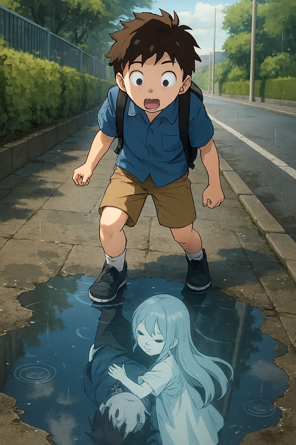 反射でだけ見える幽霊の姿、の失敗絵