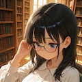 図書館で巨乳眼鏡っ娘が読書中📗📚 4枚目