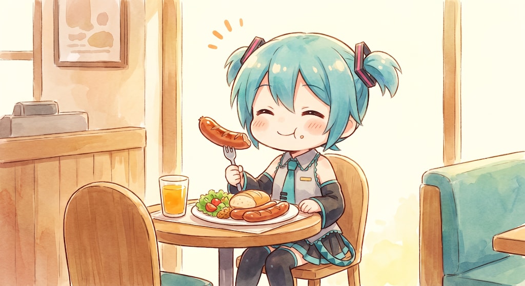今日のお昼はソーセージです