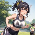 早朝ランニングをする若奥様 2枚目
