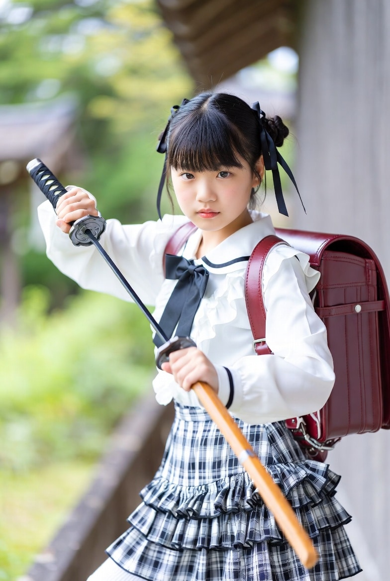 ランドセルと日本刀 | の人気AIイラスト・グラビア