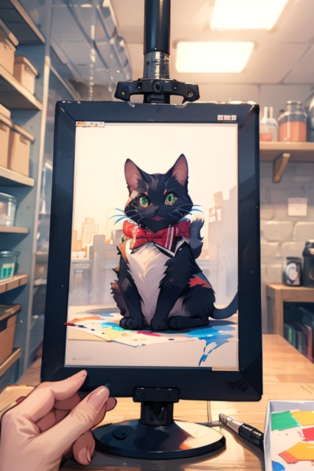 黒猫を描いてもらった