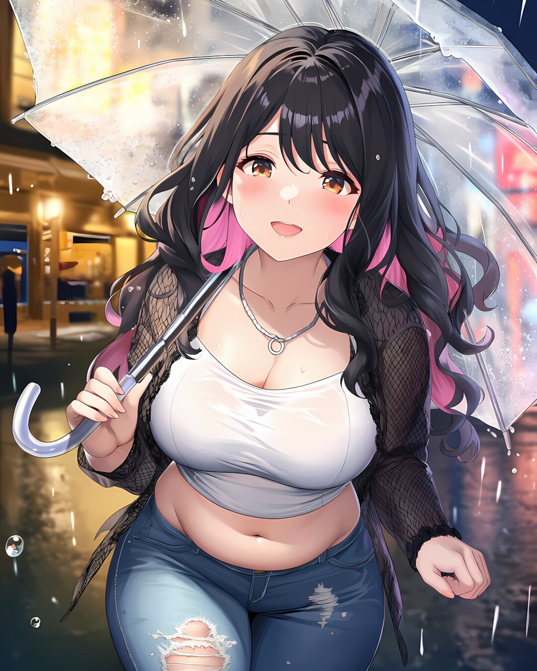 ☔雨の夜にお祝いのお迎え🎂プロデューサーさんおめでとう✨ | の人気AIイラスト・グラビア