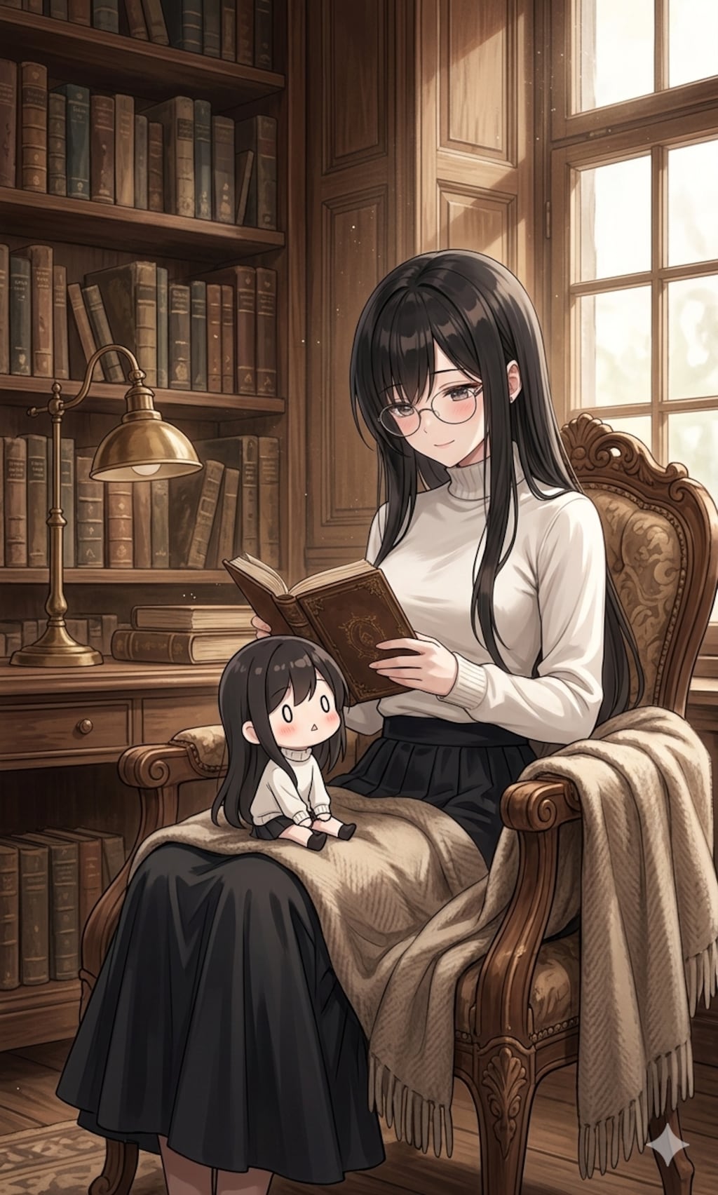 憧れのゆりさんの膝の上で