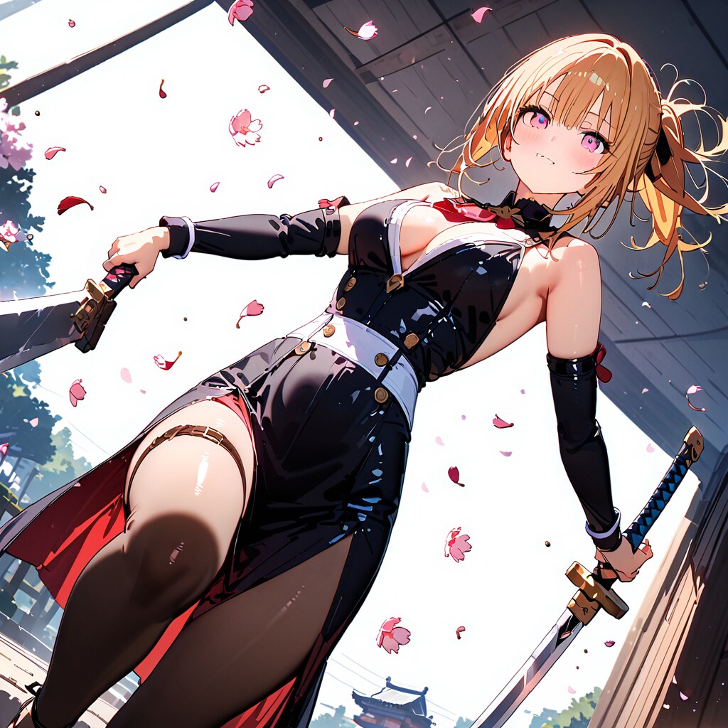 桜吹雪の剣士