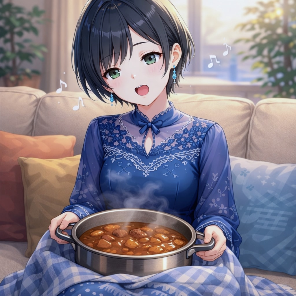 カレーを寝かせる藍音ちゃん | の人気AIイラスト・グラビア