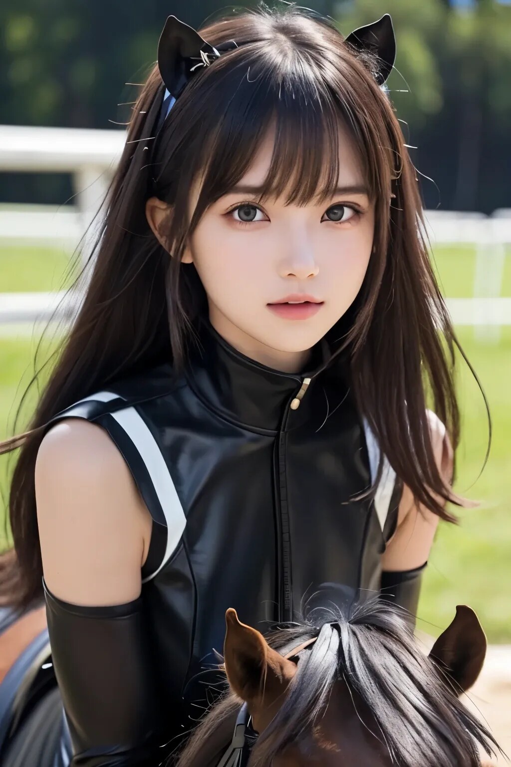 黒髪馬