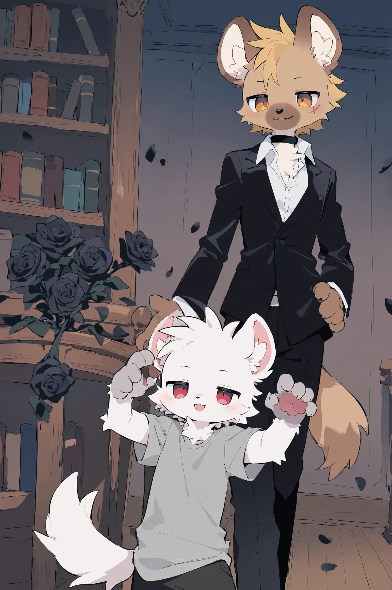 おまけ！白いハイエナの子 | の人気AIイラスト・グラビア