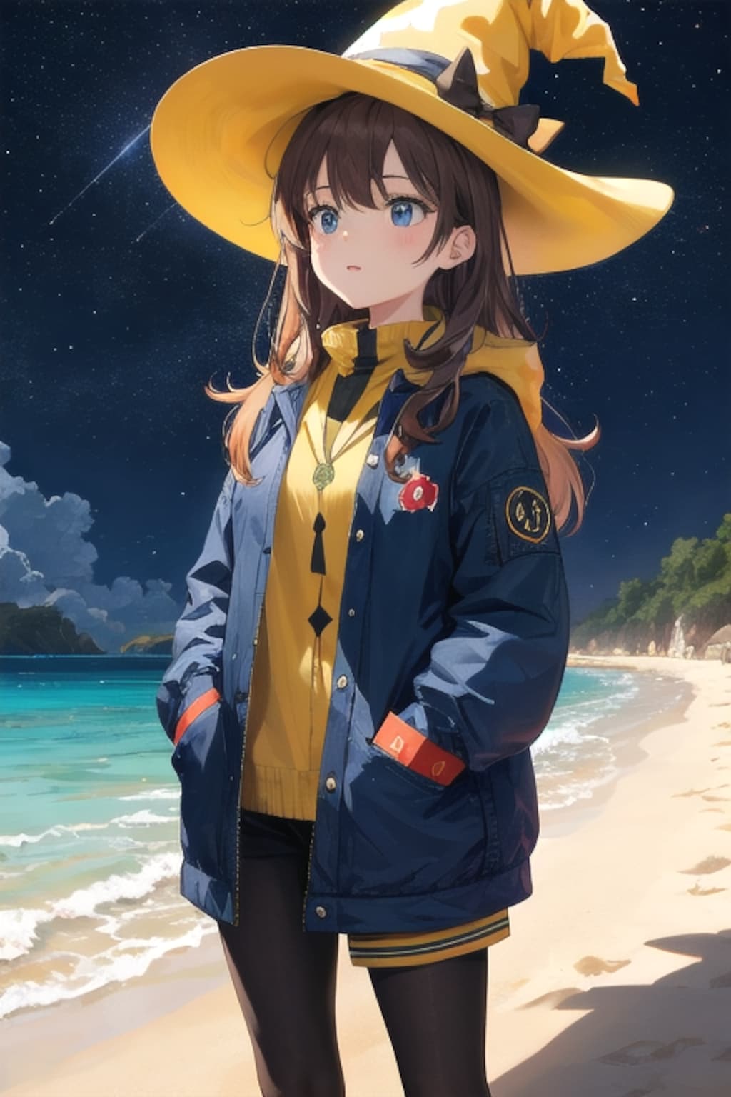 砂浜の魔女と星空