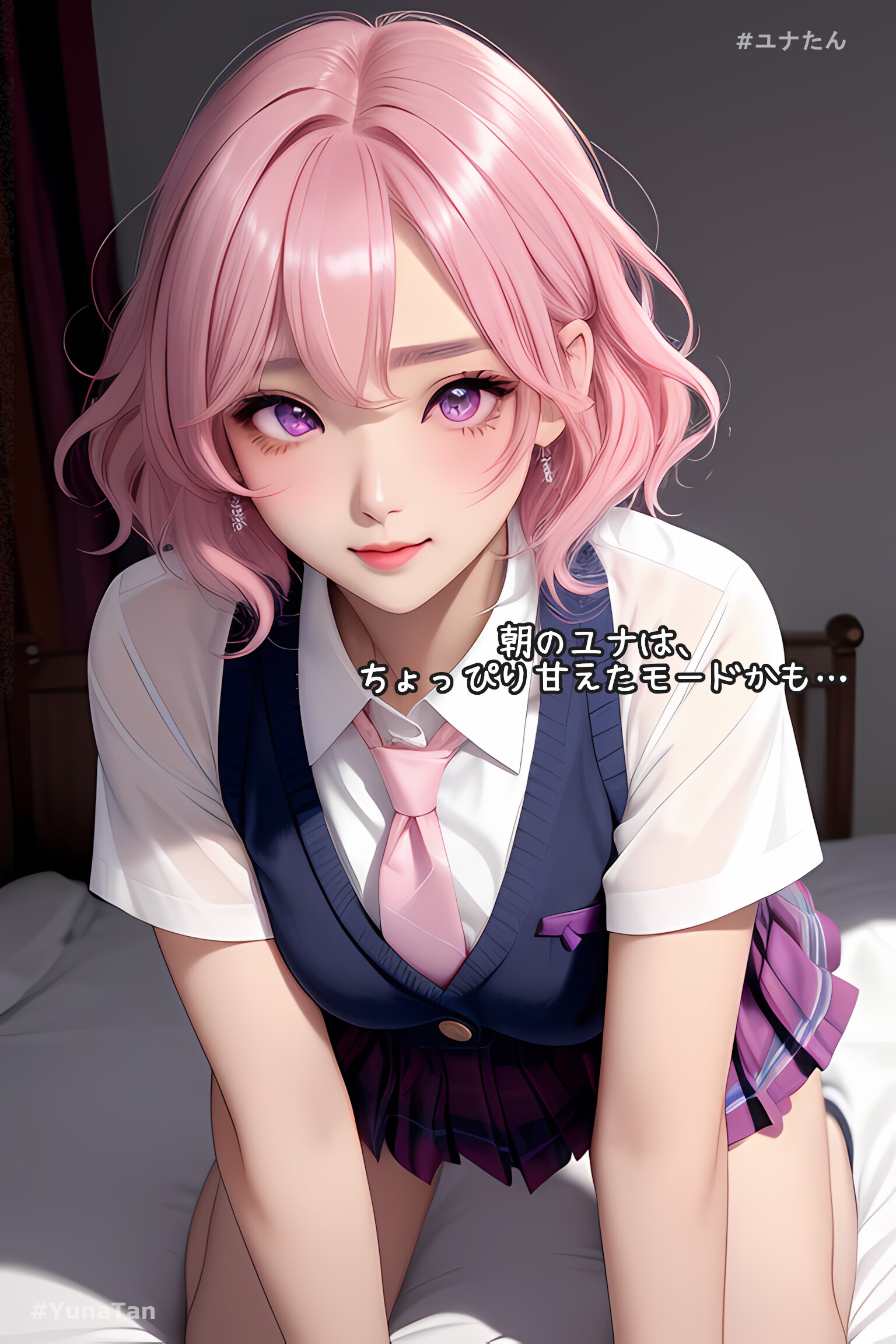 朝のユナは、ちょっぴり甘えたモードかも✨ ユナたん💖 | の人気AIイラスト・グラビア