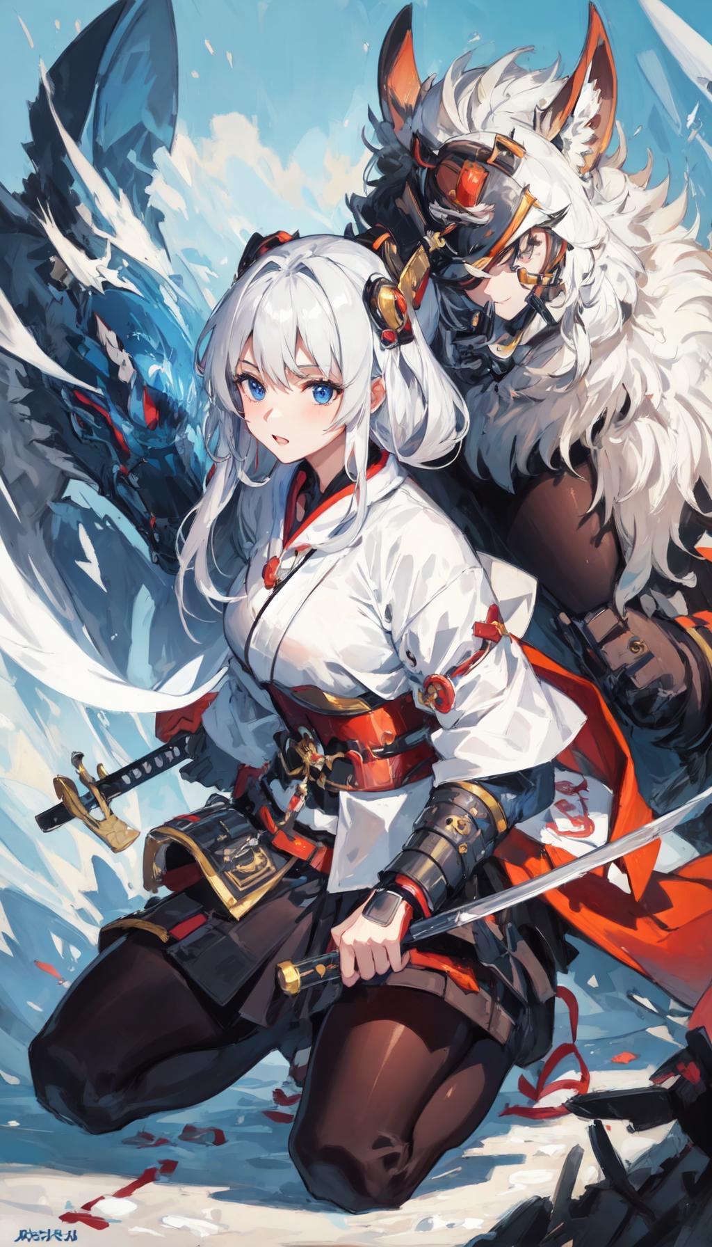 侍少女(白髪ちゃん)