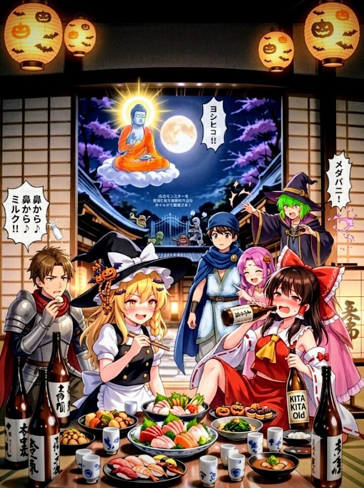カオス！なハロウィーン🎃from　　　　　　　　　　　　　　　　泥酔状態😵呑兵衛の霊夢 | の人気AIイラスト・グラビア