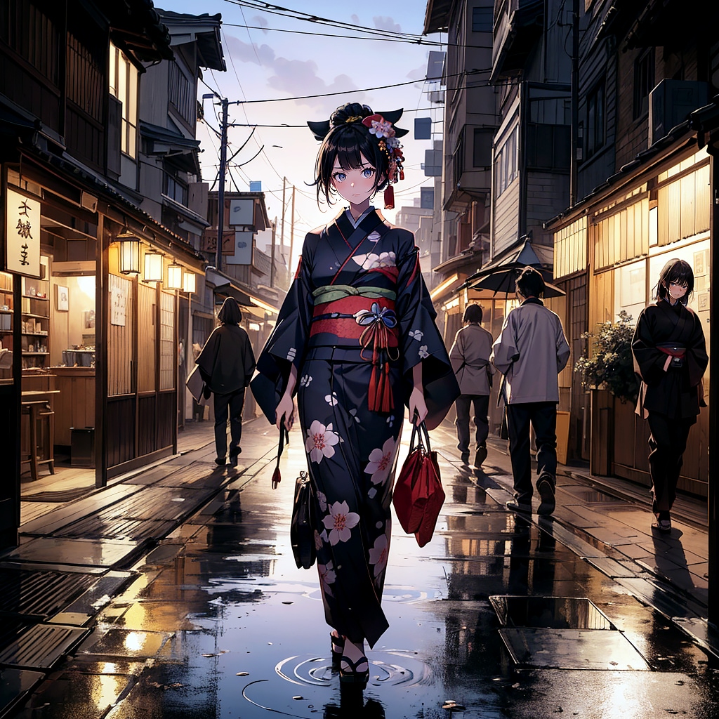 夏祭り (街と水たまり、少女109)