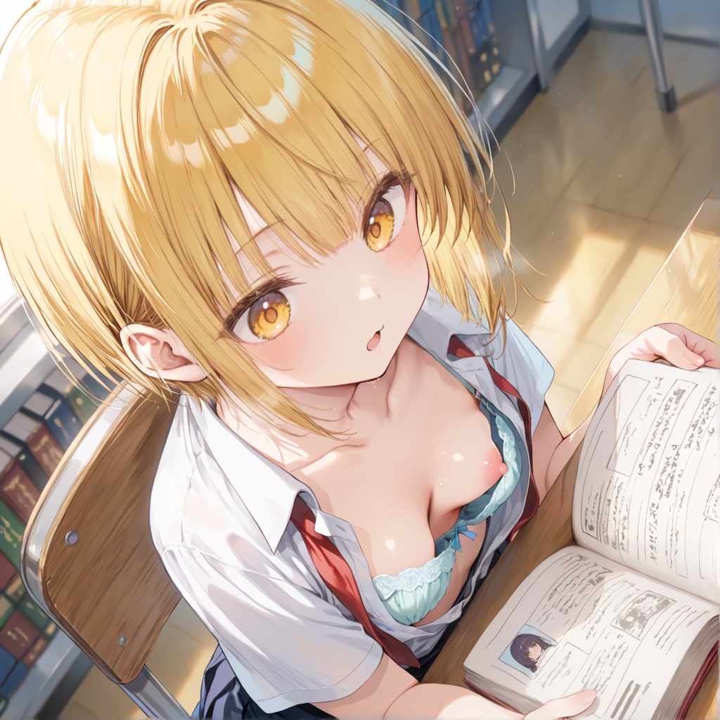 制服胸チラ