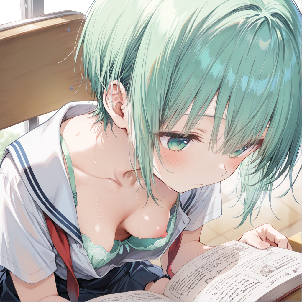 制服胸チラ