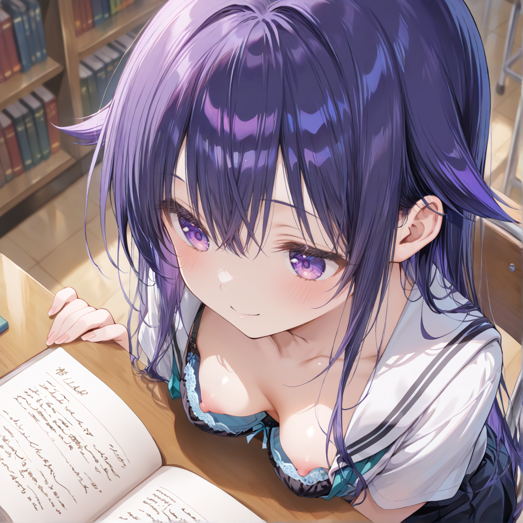 制服胸チラ