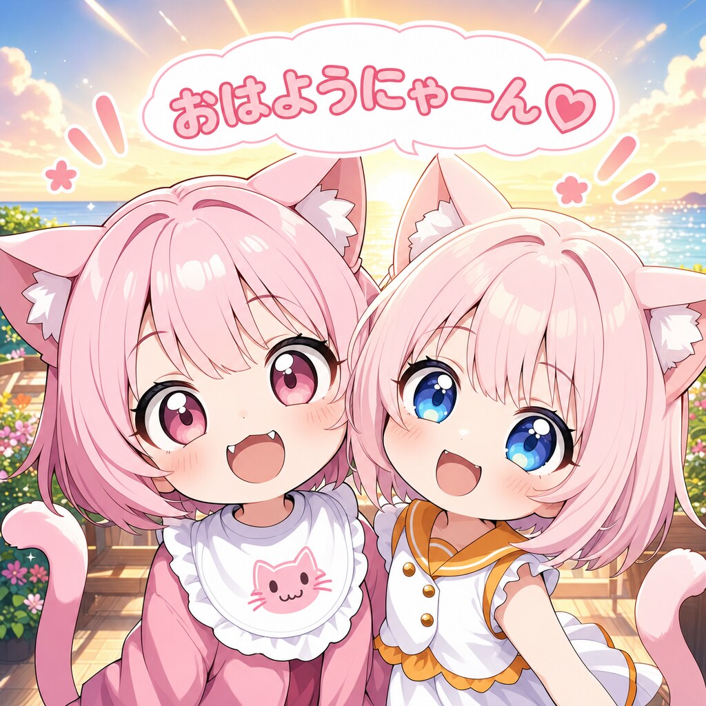 はるこちゃんとおはようにゃん♡ | の人気AIイラスト・グラビア