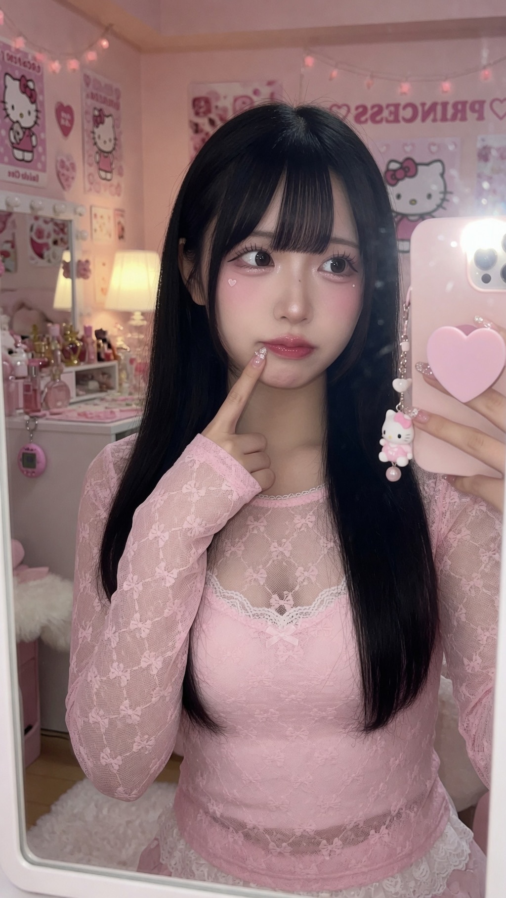 ピンクのお姫様セルフィー♡