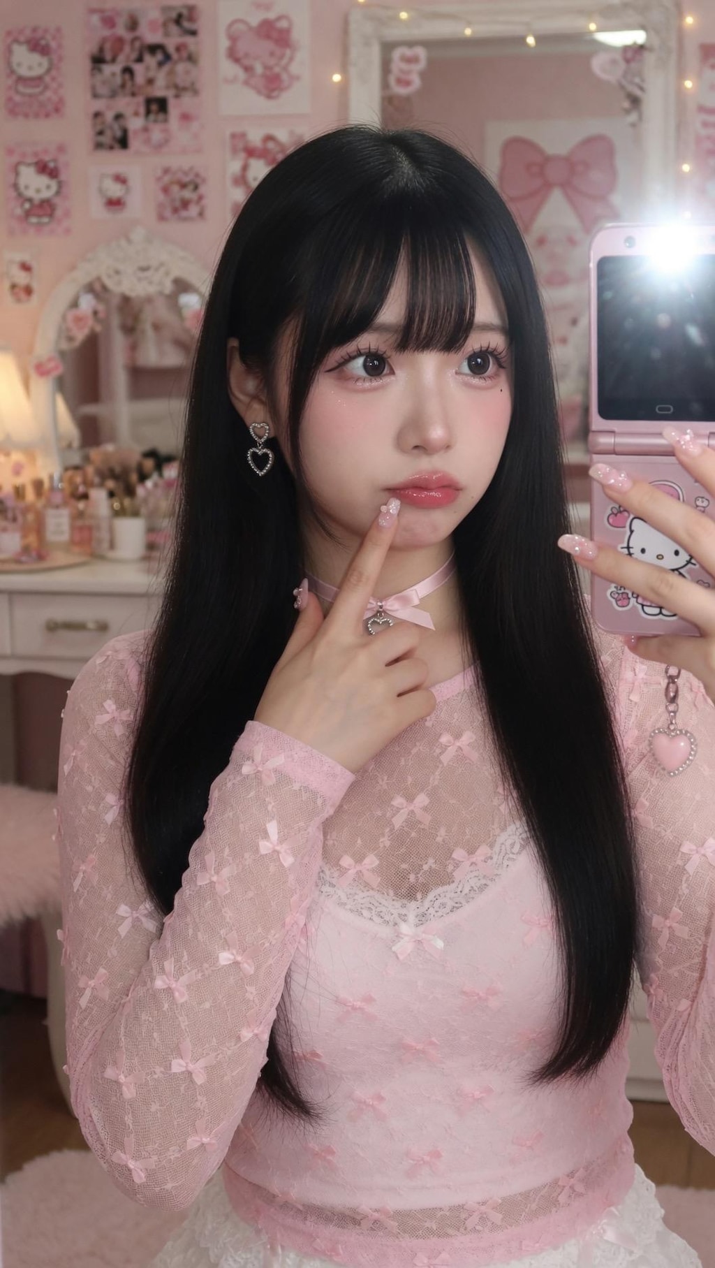 ピンクのお姫様セルフィー♡