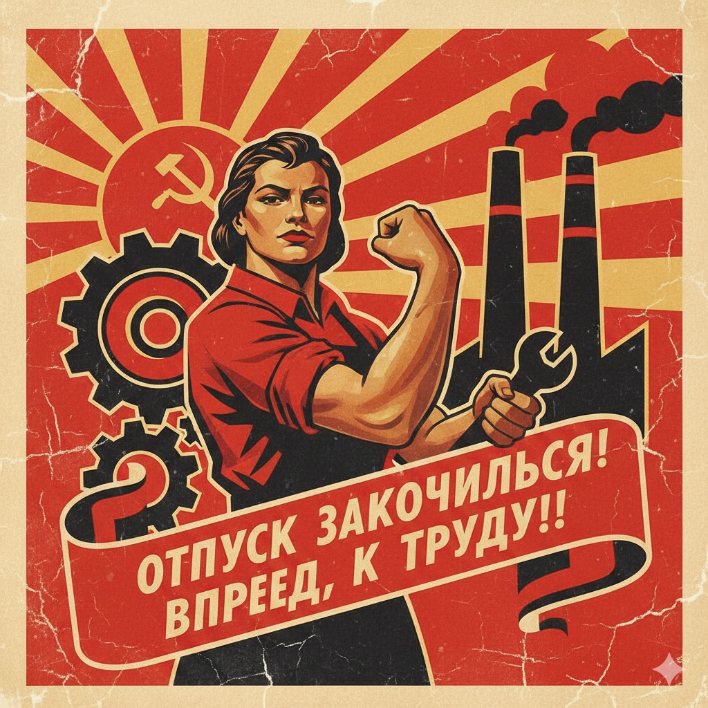 ОТПУСК ЗАКОНЧИЛСЯ! ВПЕРЕД, К ТРУДУ!!