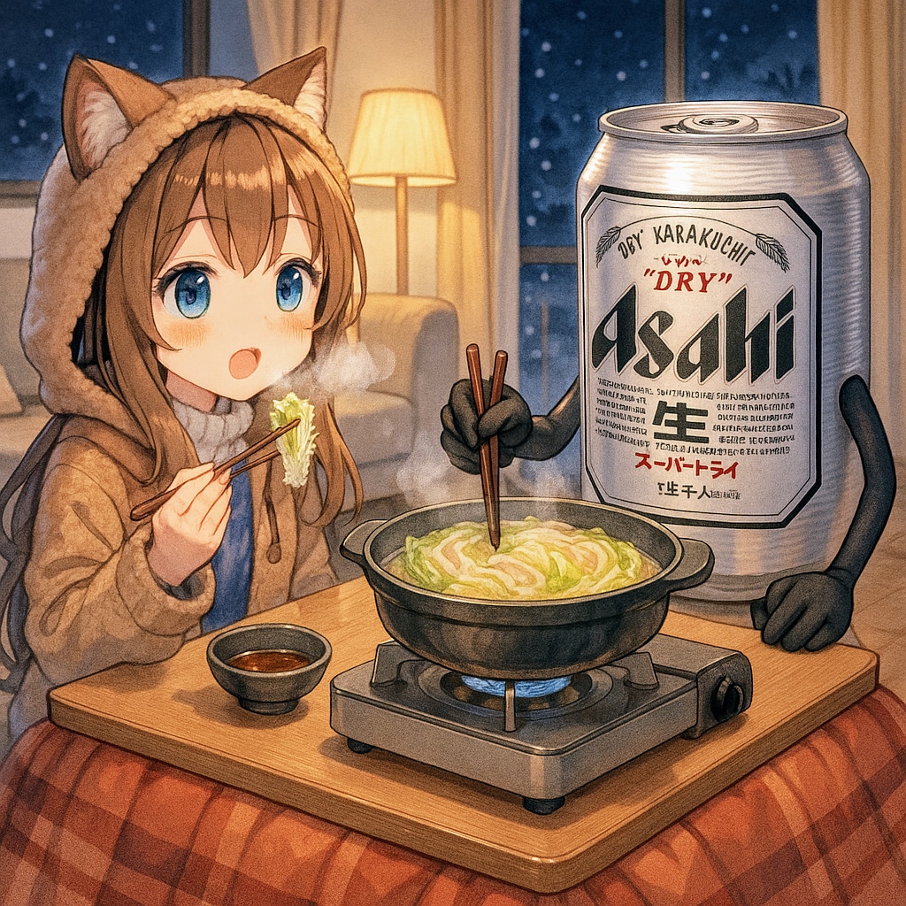 ミルフィーユ鍋を食べる小さな女の子